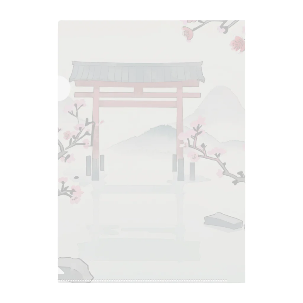 JoyfulMomentsCraftsの桜と鳥居　ー Cherry Blossoms and Torii ー Clear File Folder