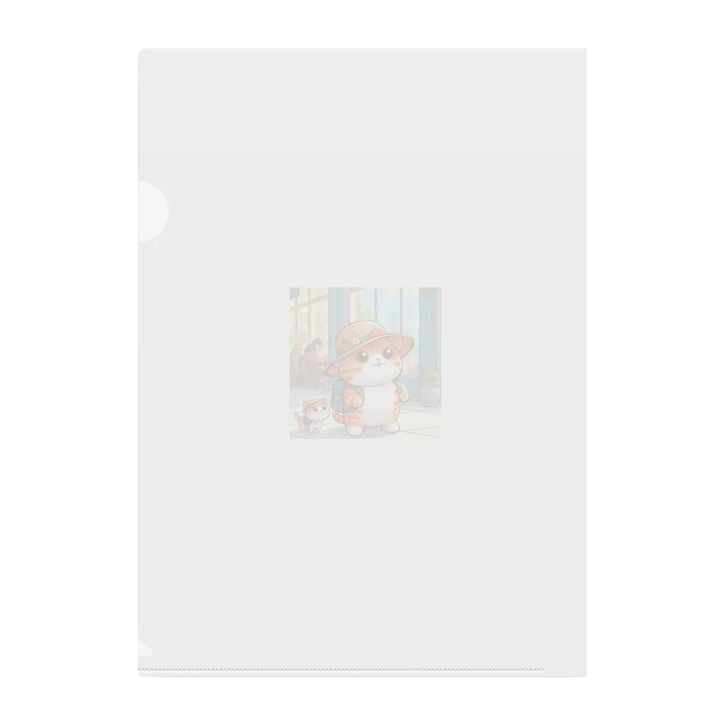 アミュペンのふわふわのネコがお買い物中！ Clear File Folder