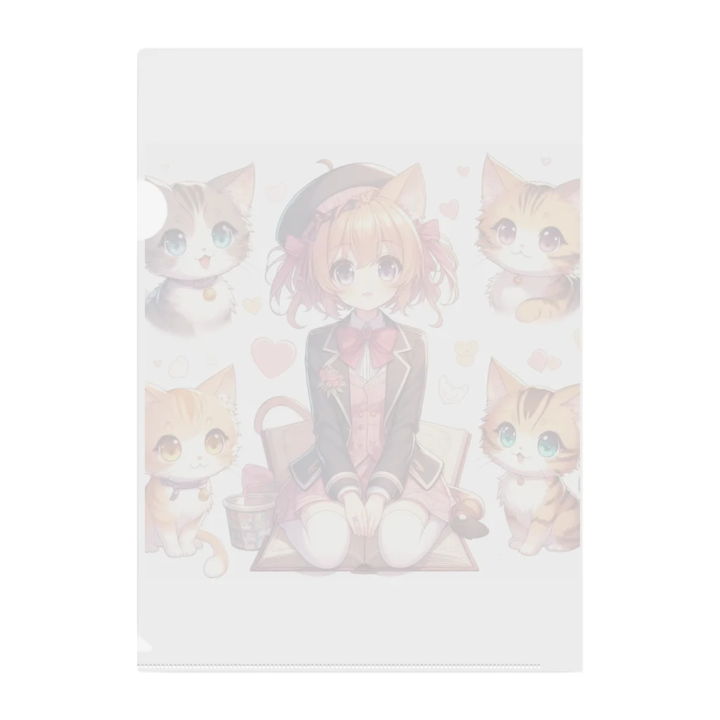 ウツボちゃんの大好きな猫に囲まれて Clear File Folder