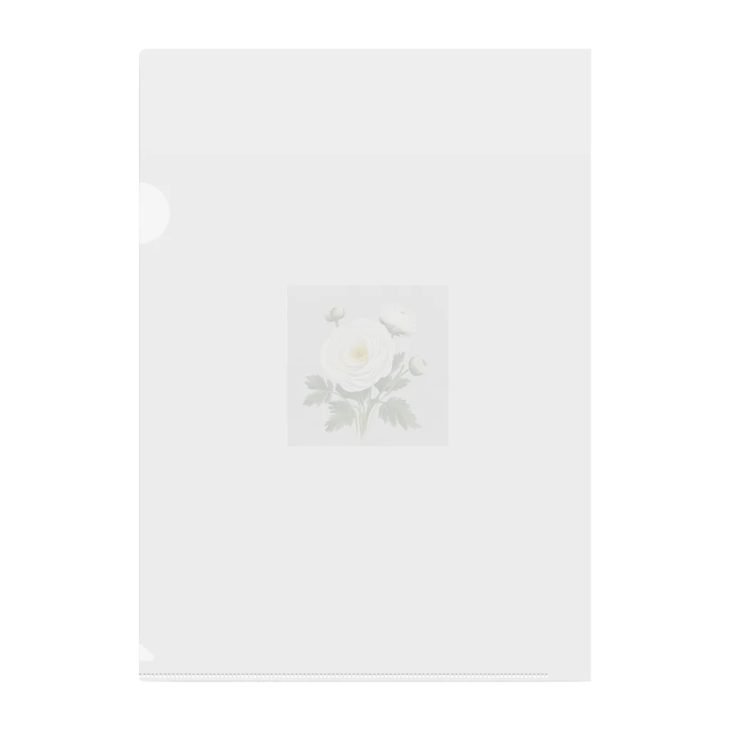 teatimeの白いラナンキュラス Clear File Folder