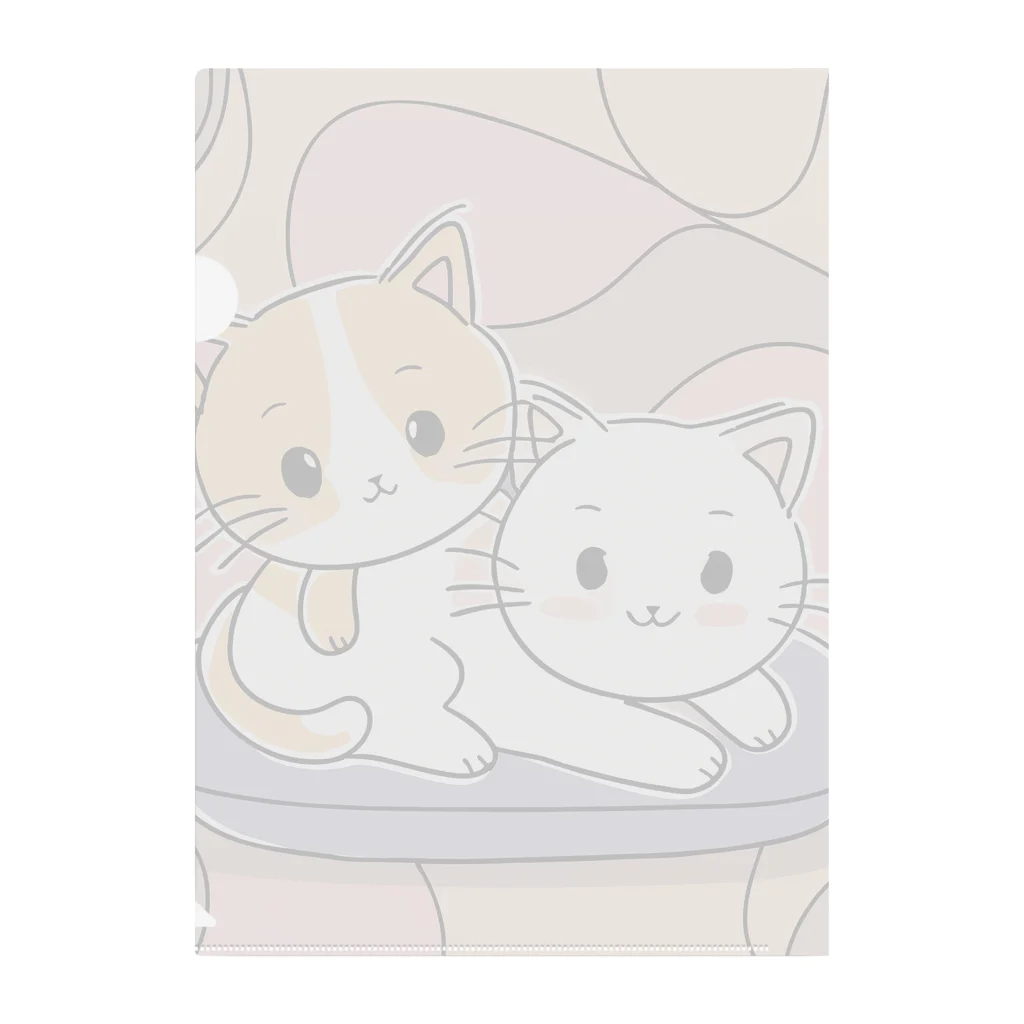 癒しの部屋🐾໒꒱の仲良しニャンコ🐈🐾 Clear File Folder