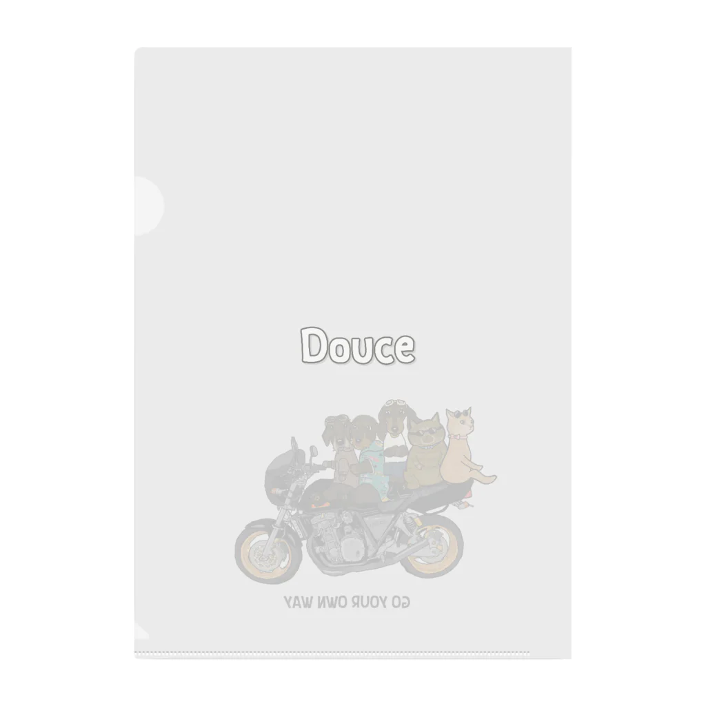 DOUCEのわんにゃんずバイカー2 Clear File Folder