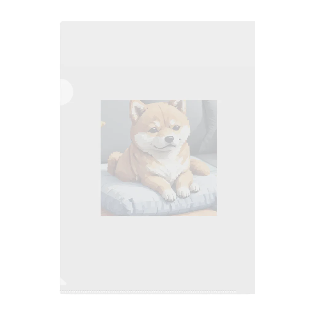 oricoricoのクッションの上でくつろぐ柴犬 Clear File Folder