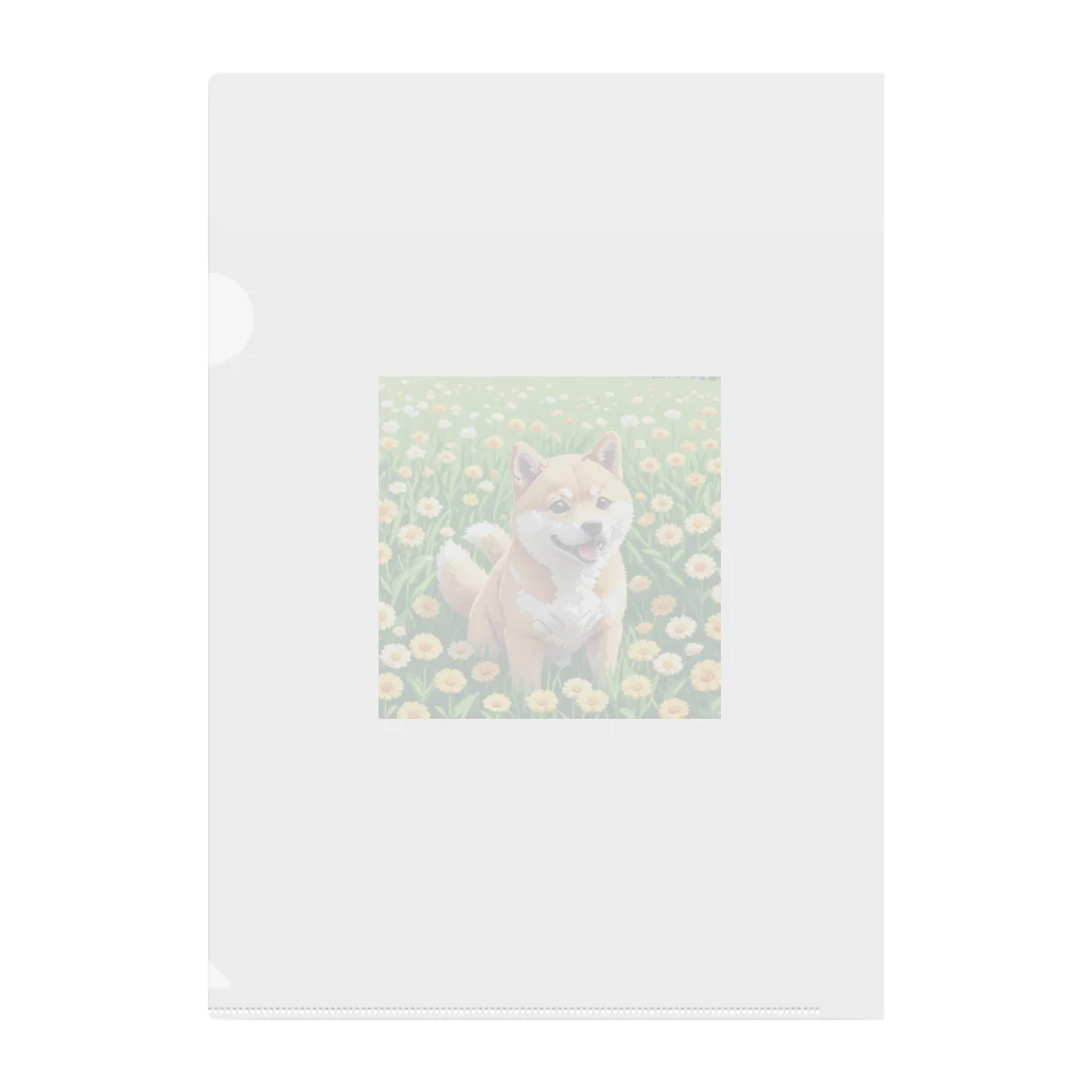 oricoricoのお花畑と柴犬 Clear File Folder