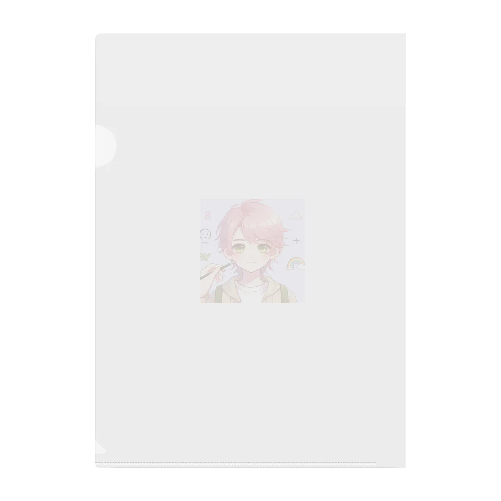 yuririchiのピンクの髪の男の子のグッズ Clear File Folder