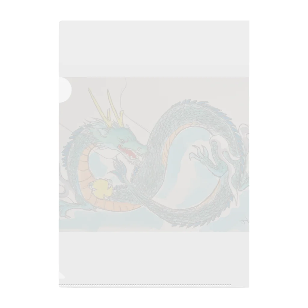 珍獣舎の開運の龍 Clear File Folder