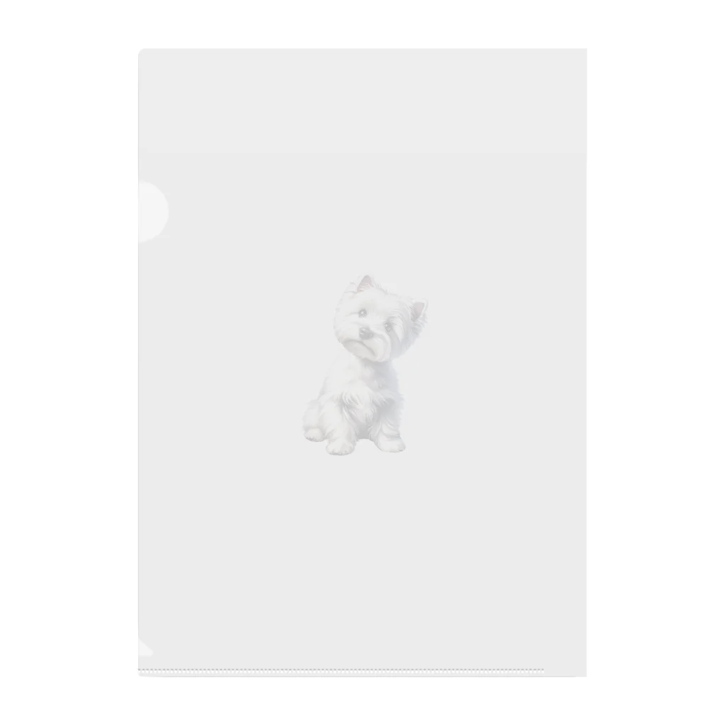 paw-pawの首をかしげるウエスティ Clear File Folder