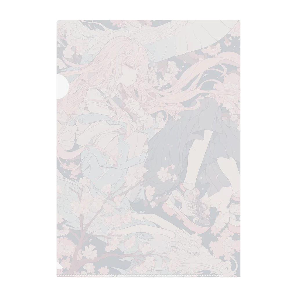 as -AIイラスト- の桜と龍 Clear File Folder