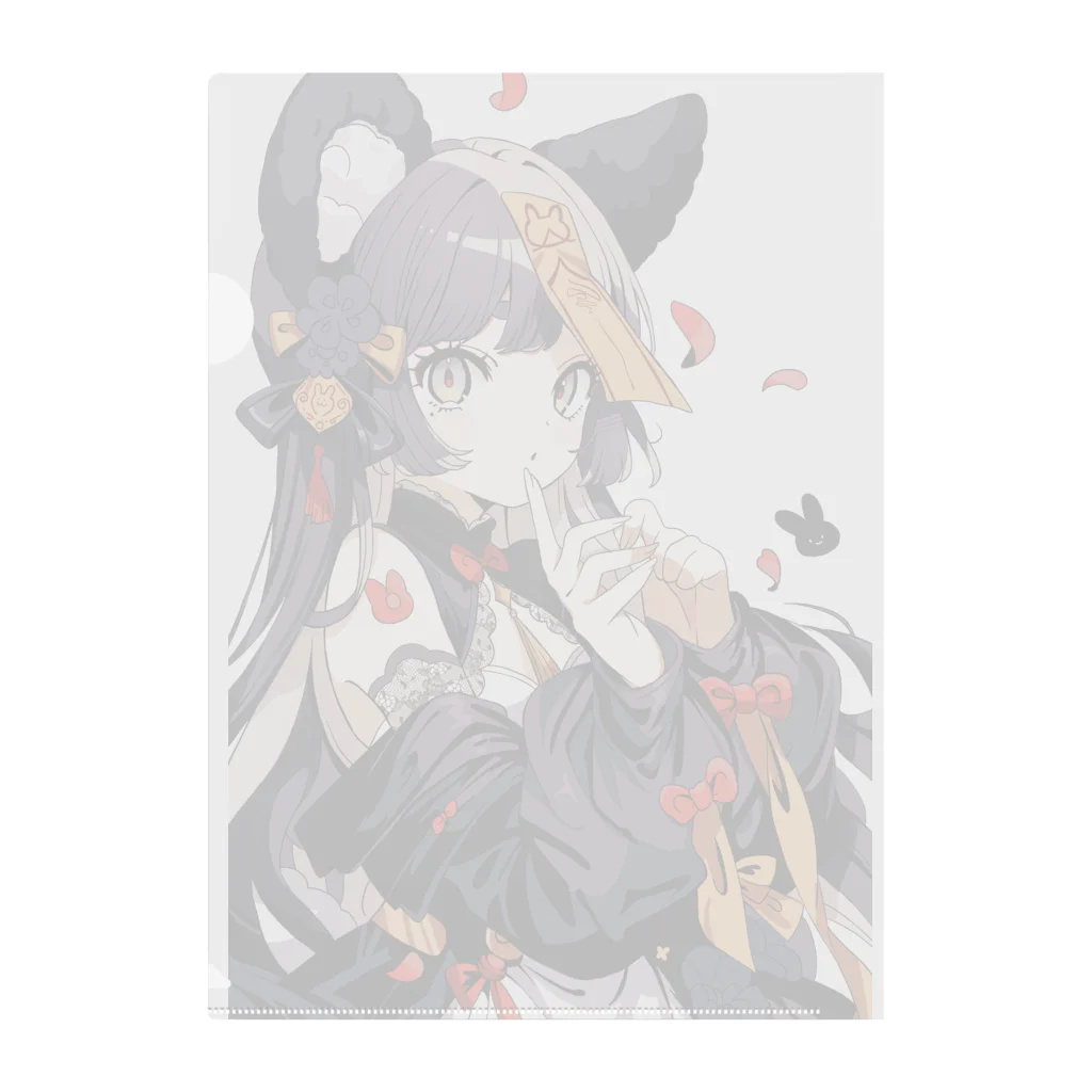 カガミモチコのキツネキョンシーちゃん Clear File Folder