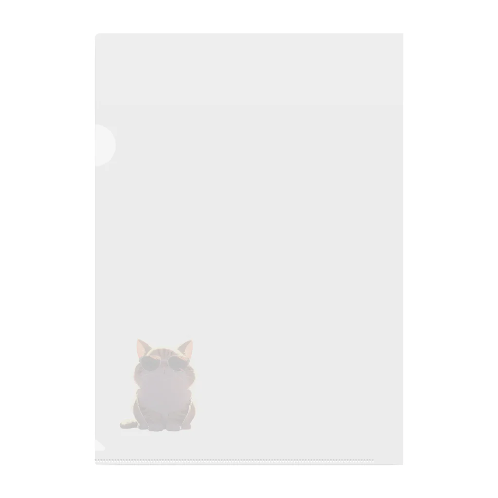ねこあそびのグラサン猫 Clear File Folder