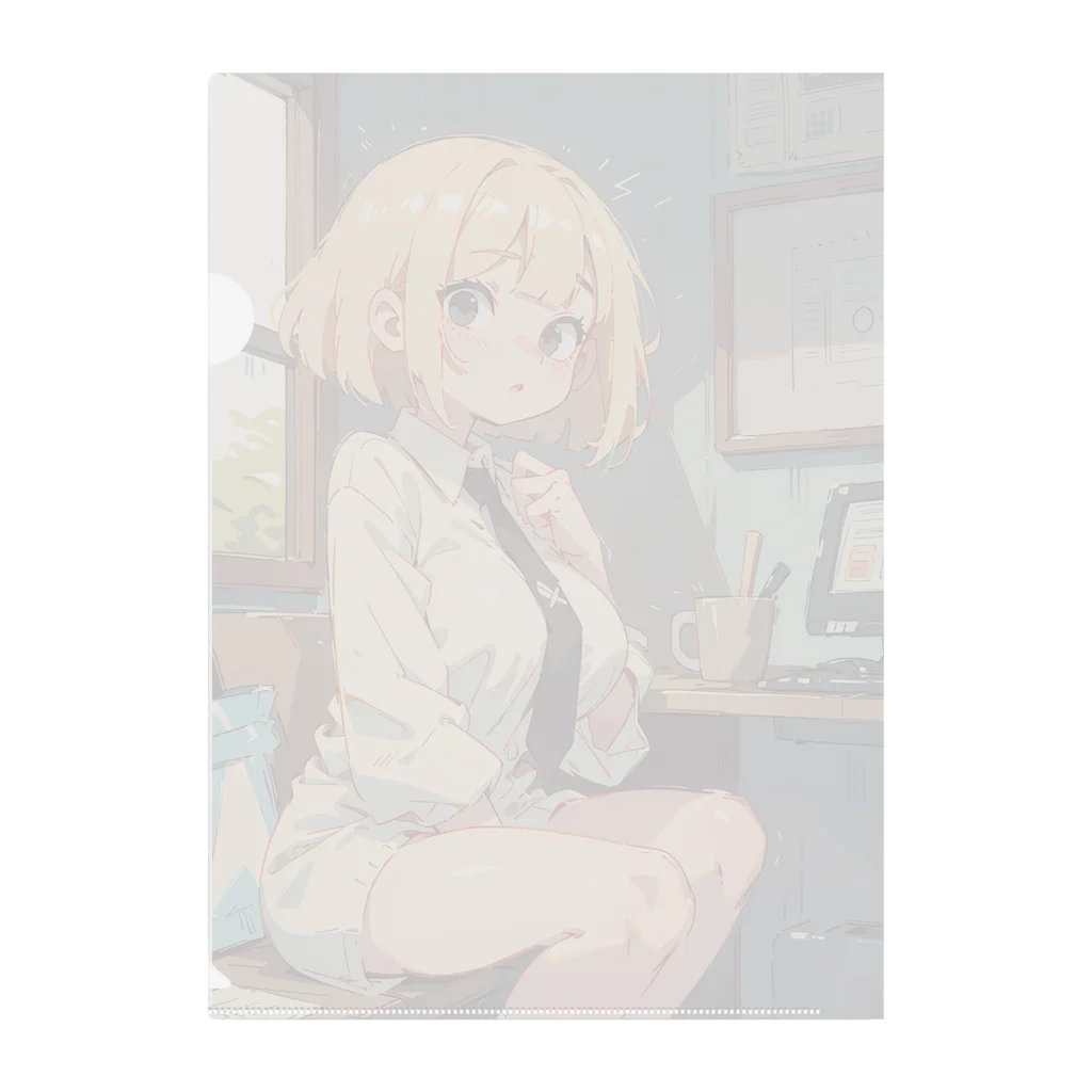 astronomysの金髪の女の子 Clear File Folder