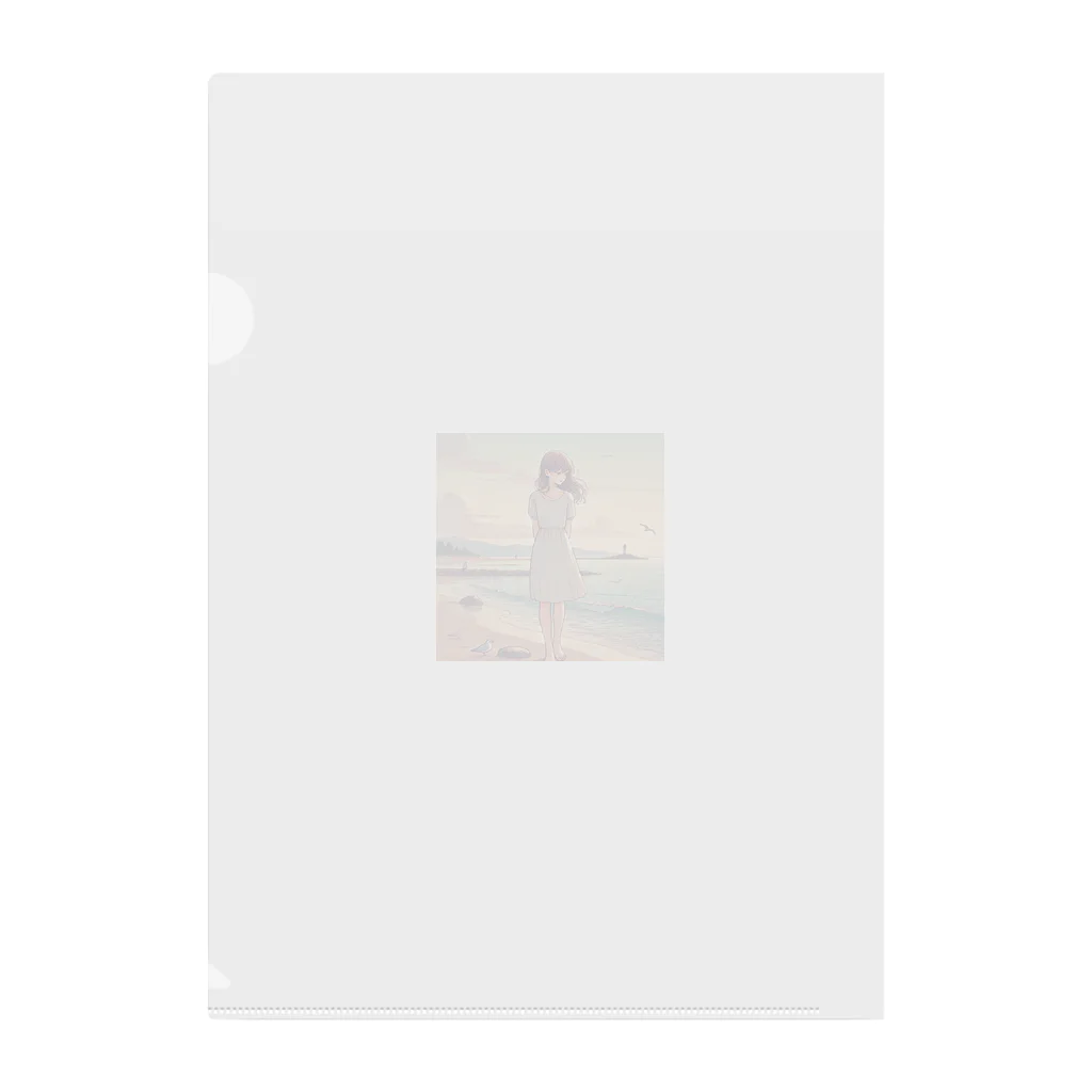 inuneko2004の海辺の女の子 Clear File Folder