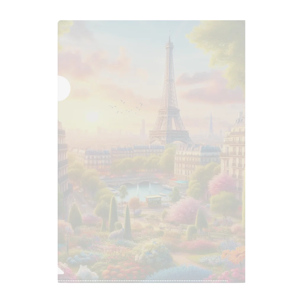 Colorfulのパリの街 Clear File Folder