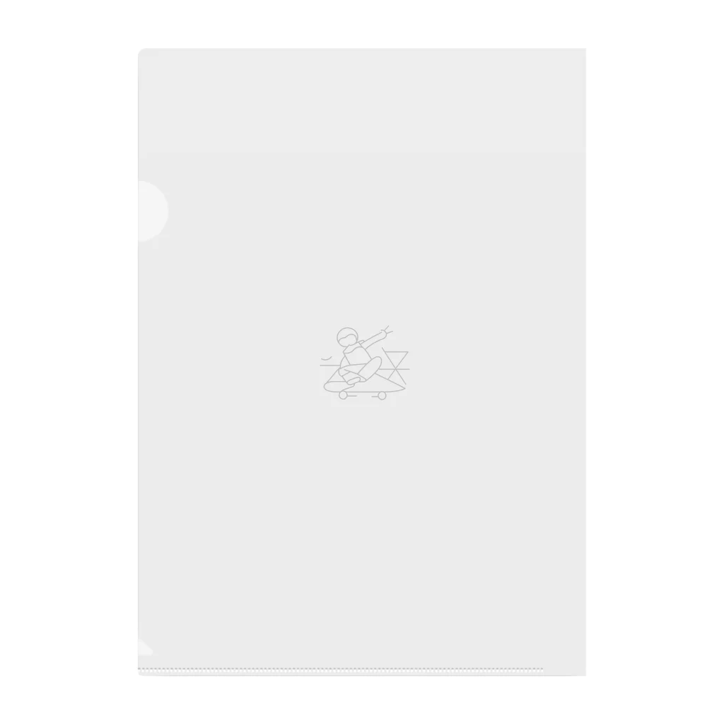 8890のラインアート　スケボー Clear File Folder