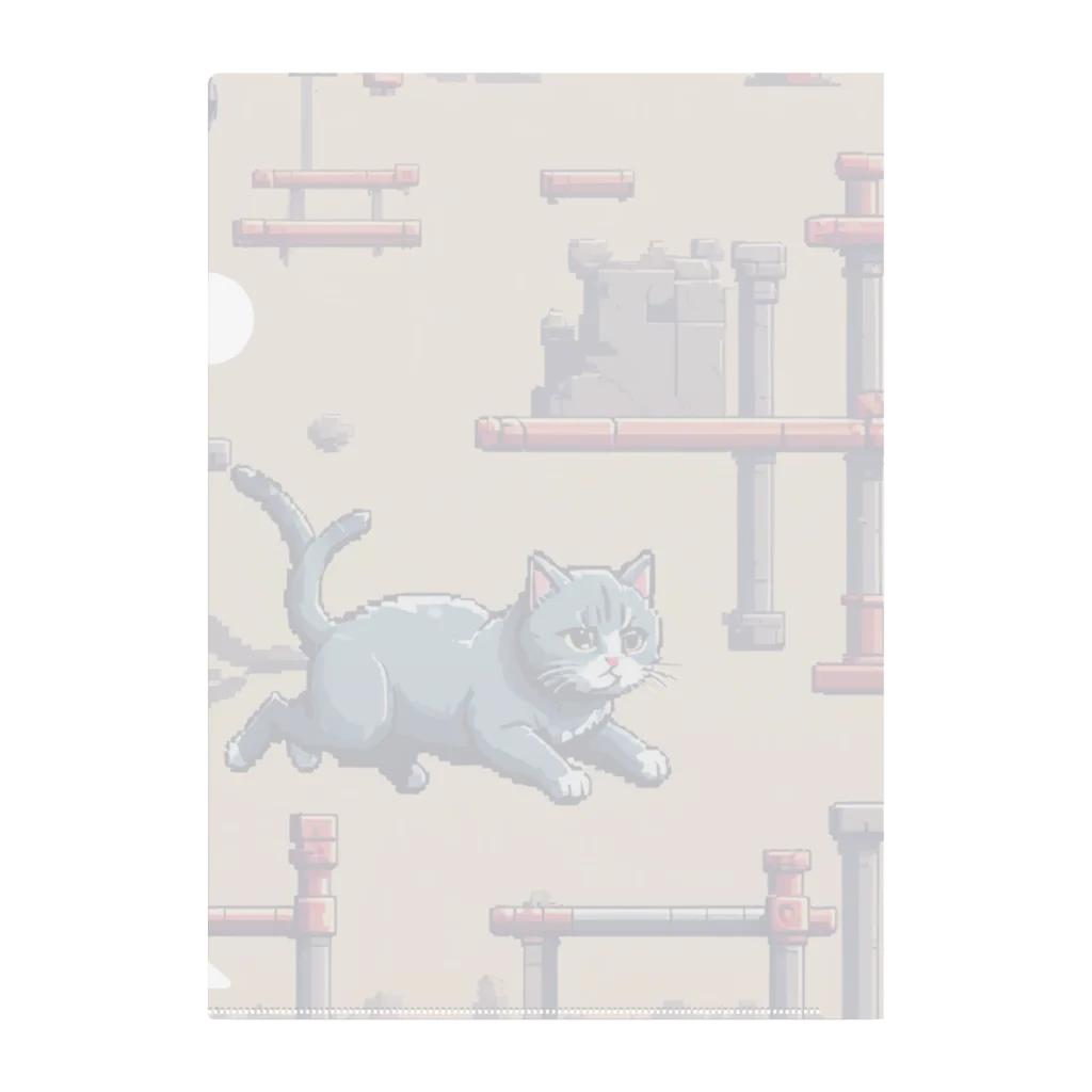 ネコの店のすばしっこい猫 Clear File Folder