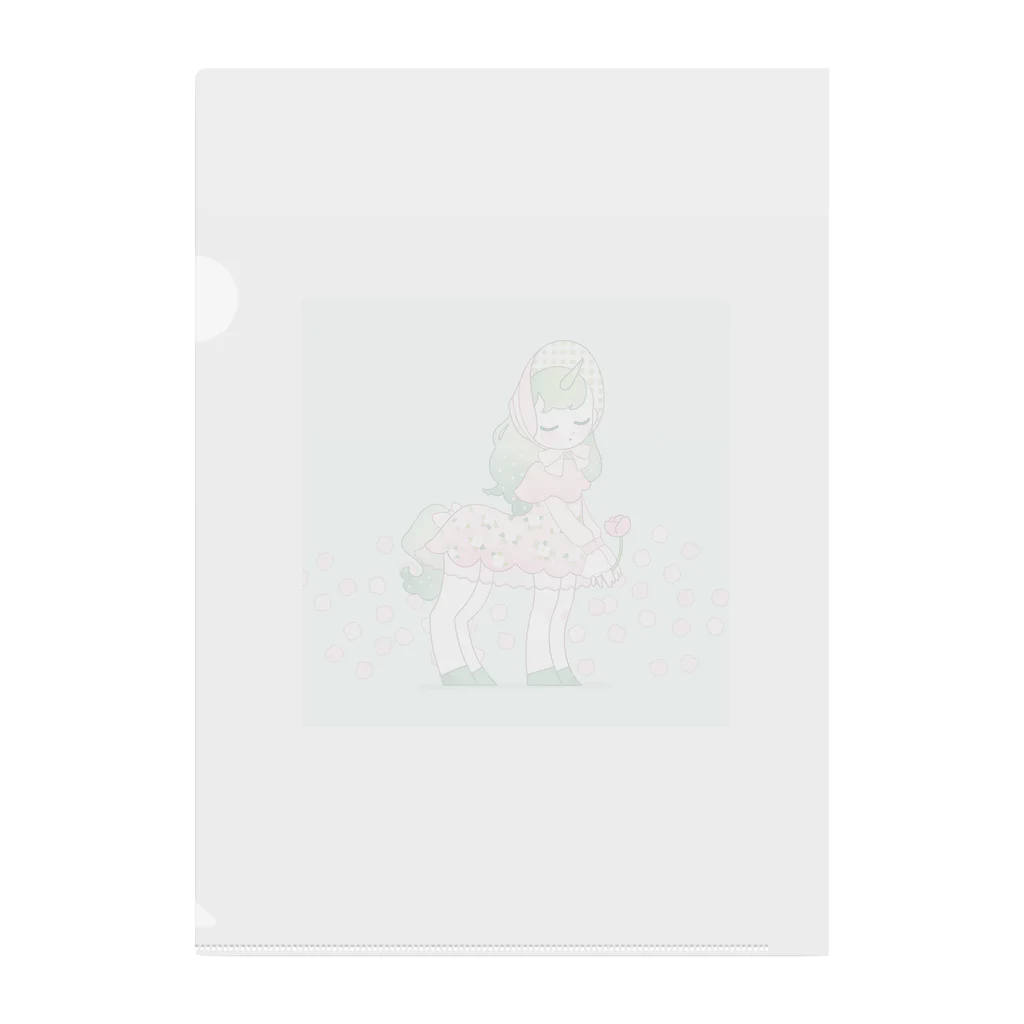 清水ミラノのボンネットユニコーンガール Clear File Folder