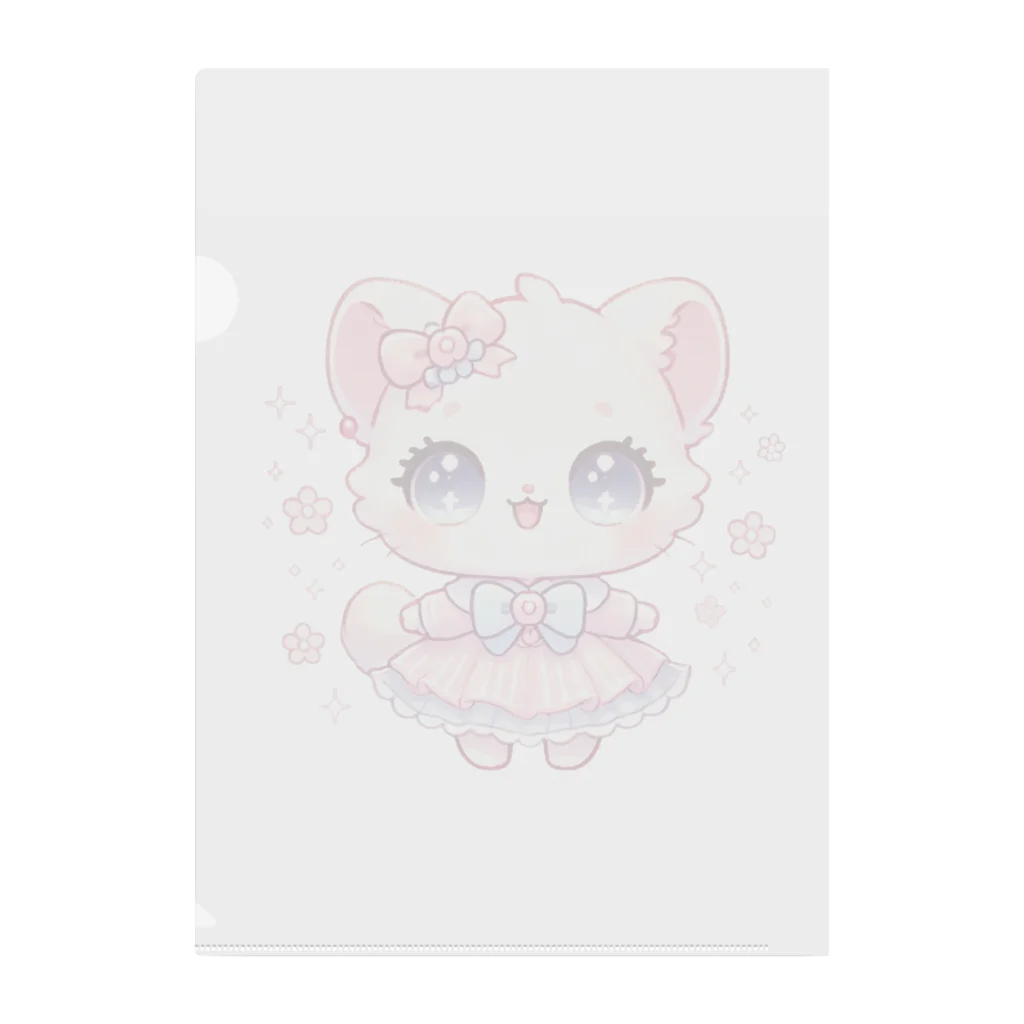 Snow-peaceのかわいいキティの夢見るデザイン Clear File Folder