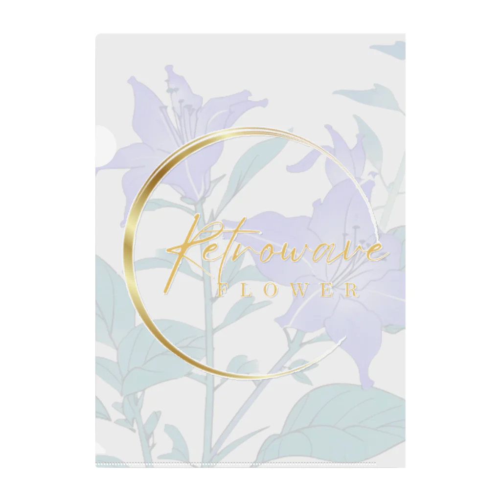 RetrowaveFlowerのRetrowaveFlower-ベルフラワー- Clear File Folder