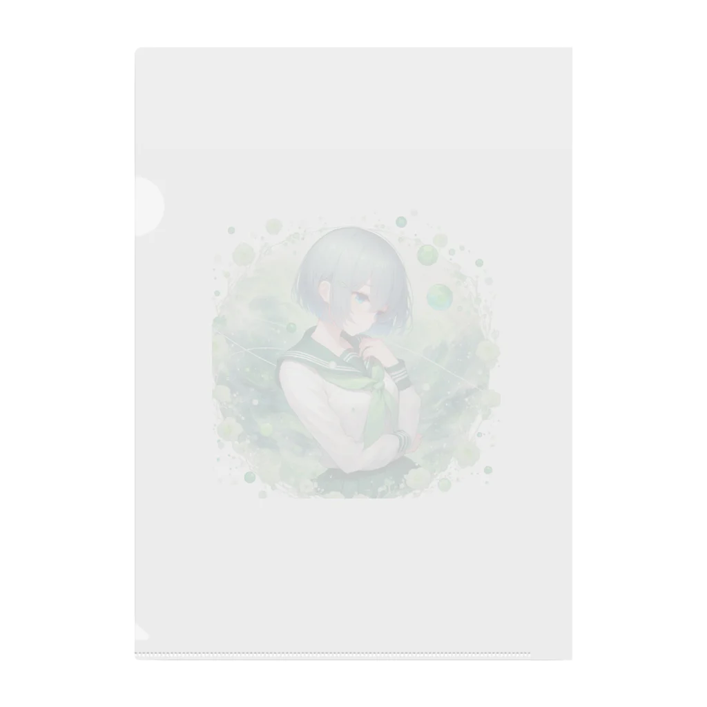 ゆめのかすずめの翠と緑 Clear File Folder