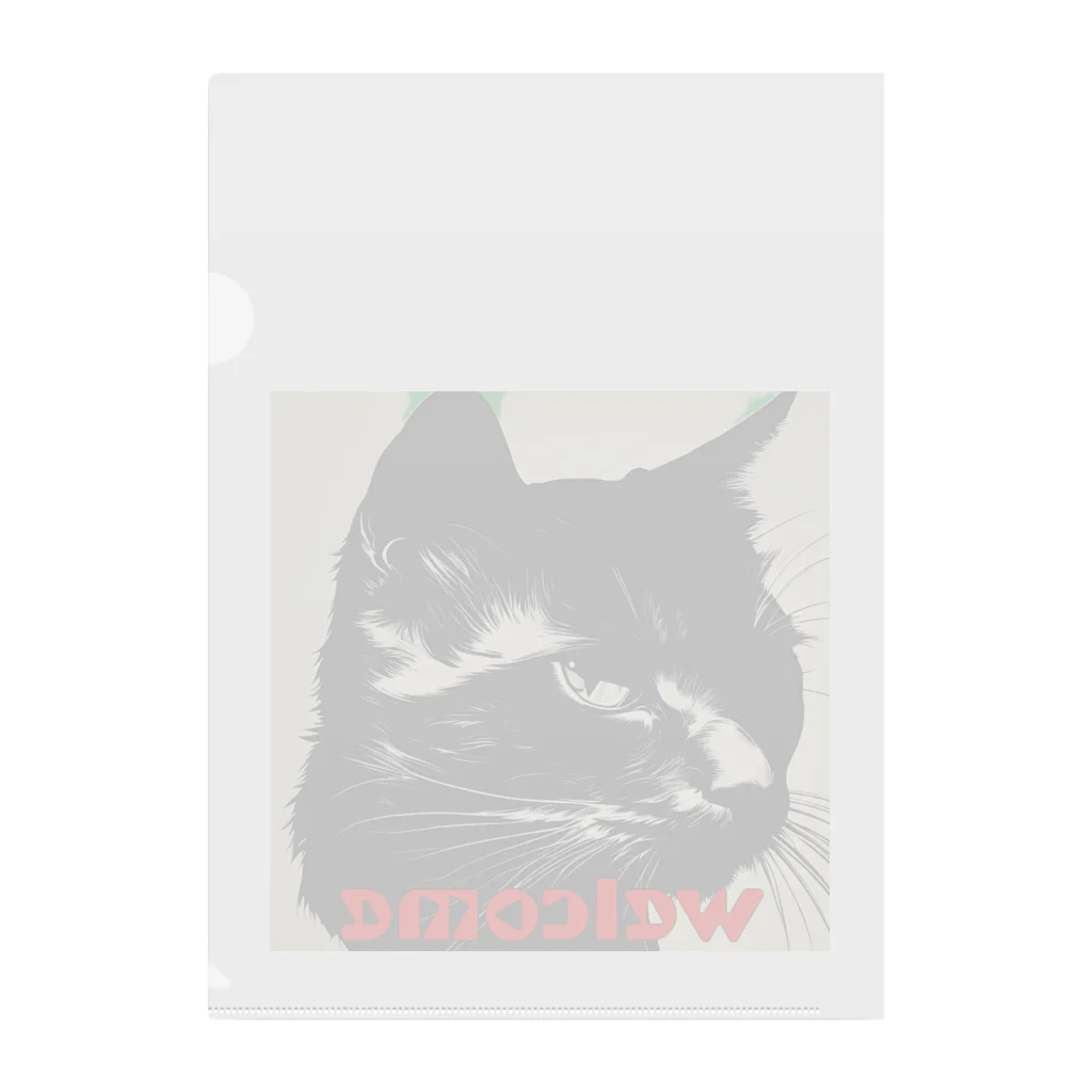 kk-welcomeの黒猫登場Ⅰ Clear File Folder