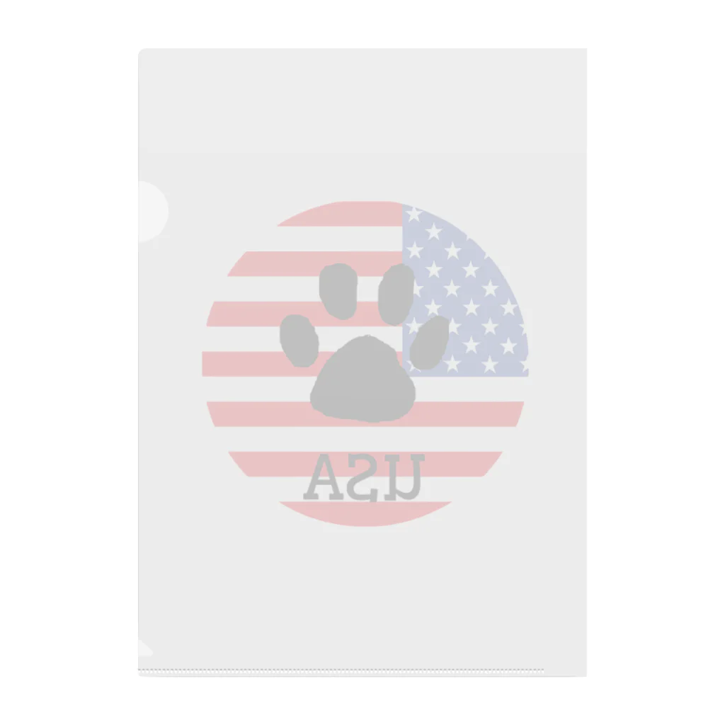 K9 LOVERSのUSA/Dog paw Clear File Folder