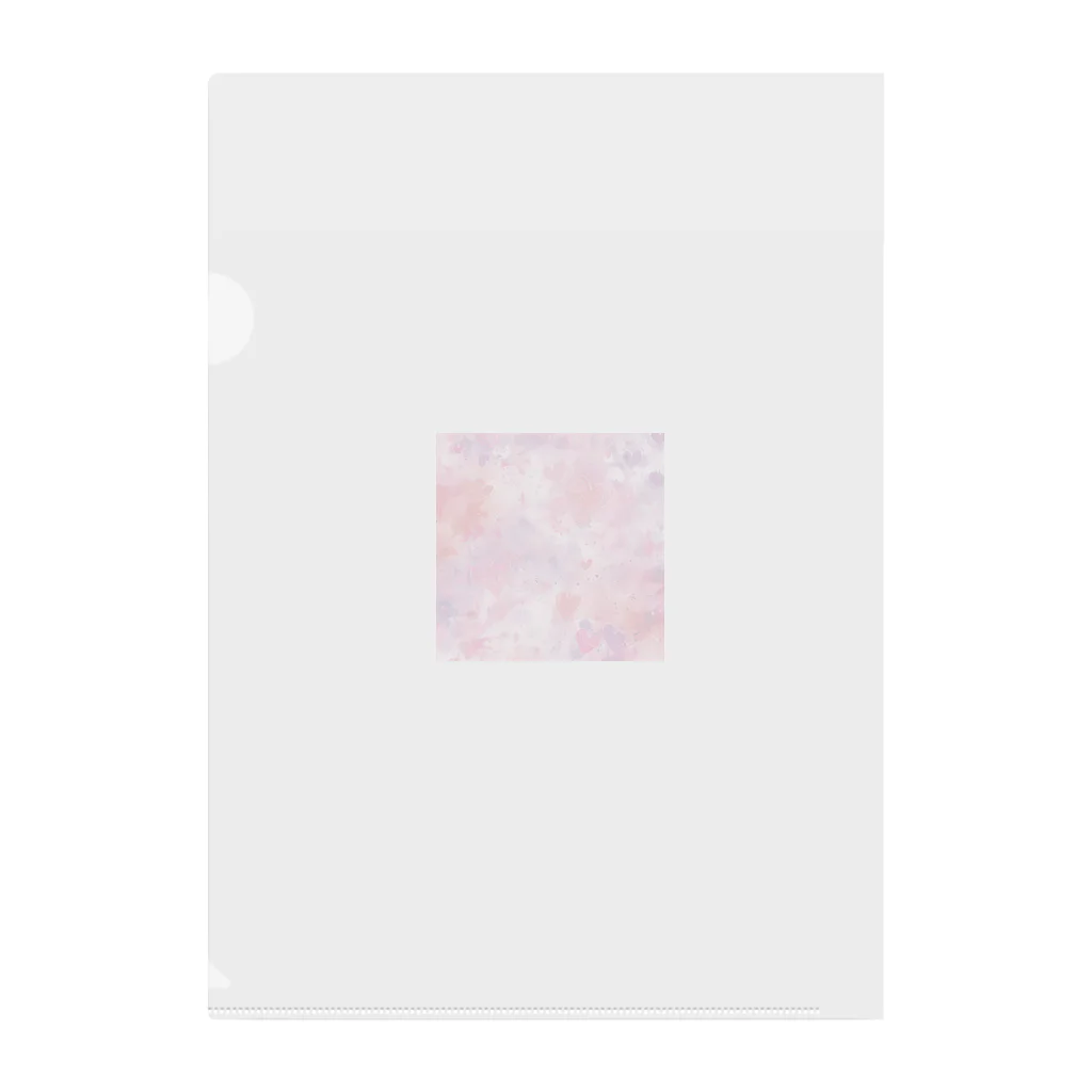 オンラインショップイエローリーフのハート　赤　ピンク　紫　可愛い クリアファイル