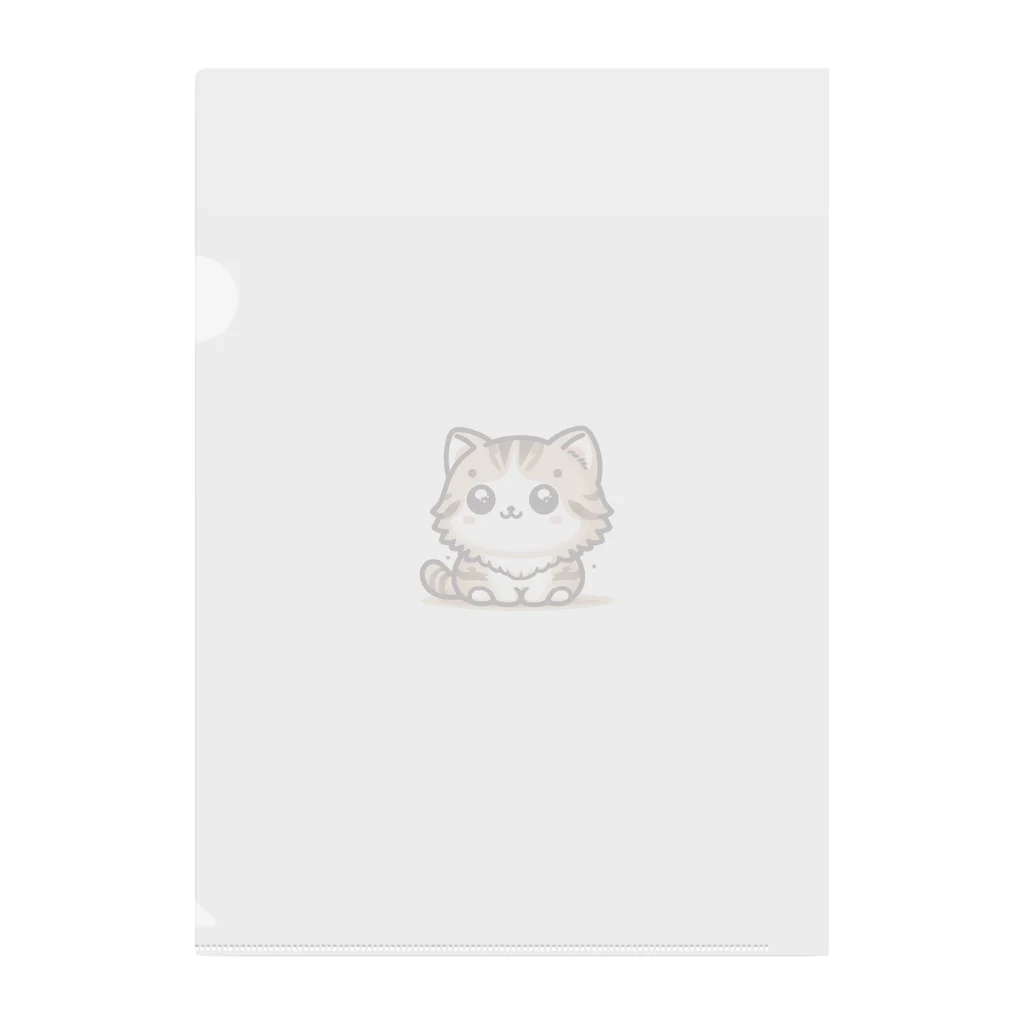 キュートなイラストSHOPのかわいい猫ちゃんデザイン☆LINE風アイテム　Lサイズ有 クリアファイル