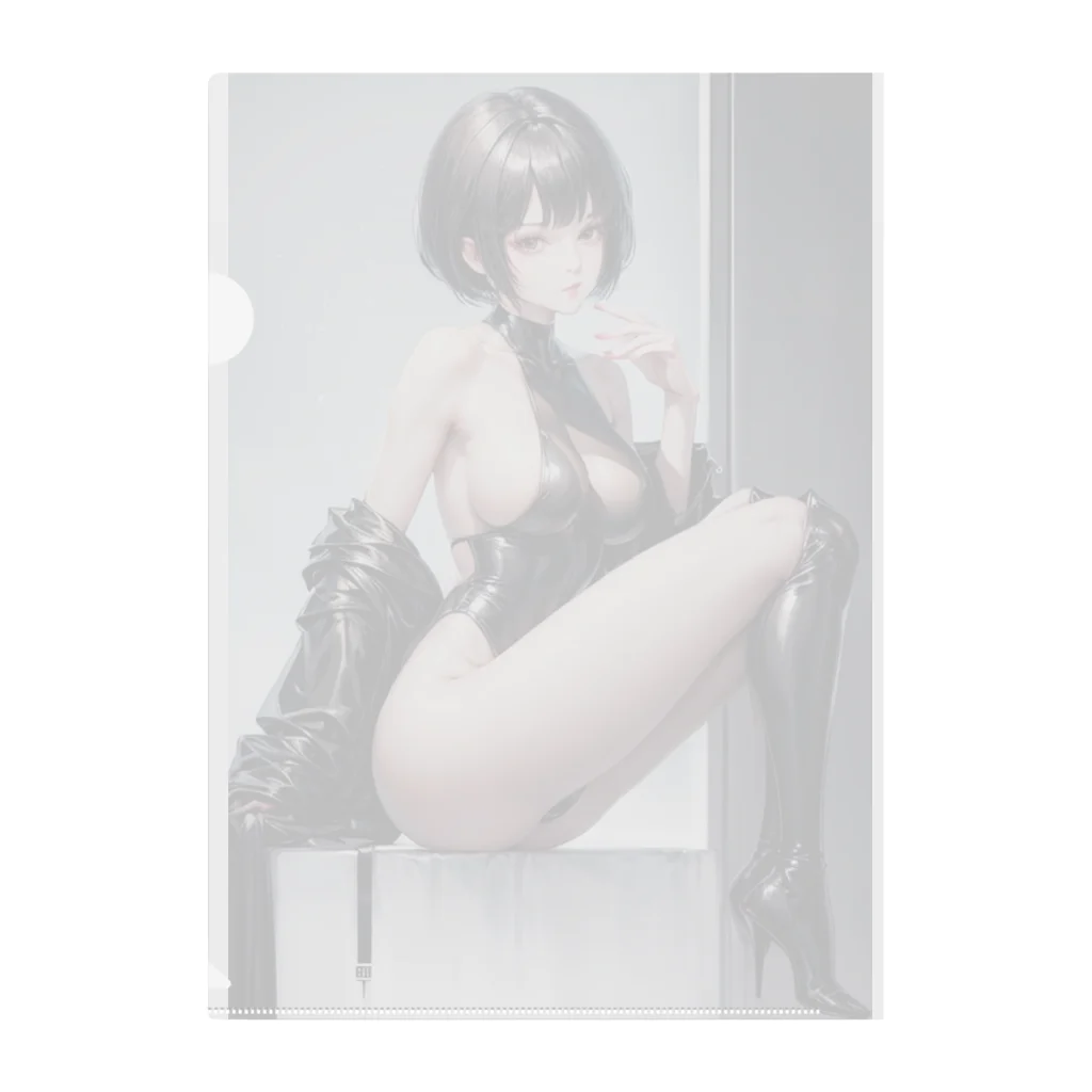 〜Dariishop〜のキレかわ黒髪ボブ女の子 Clear File Folder