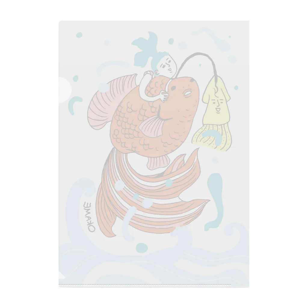 OKAMEの跳ね金魚 Clear File Folder