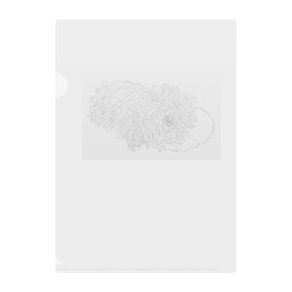 光平洋子のかしこいプーリー犬が転がる。 puli illustration  Clear File Folder