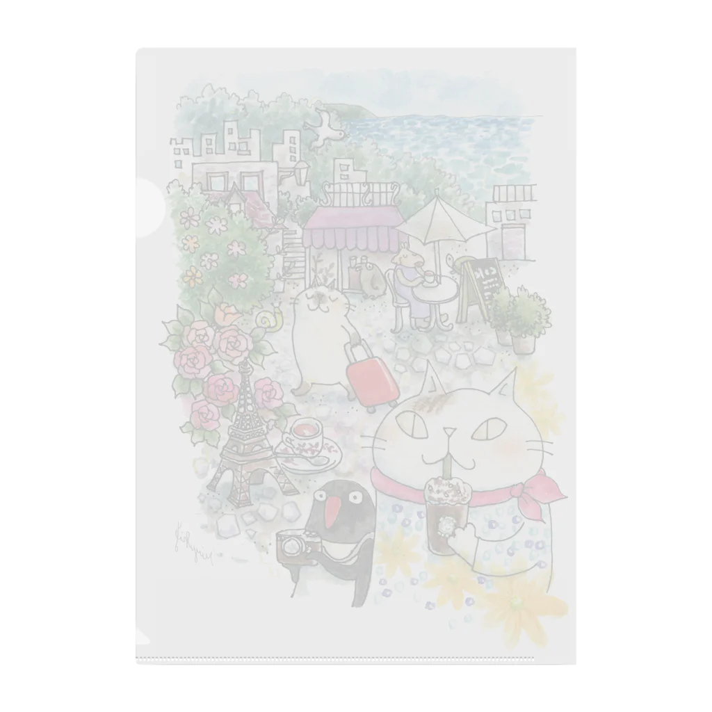 吉沢深雪の猫とペンギンと旅気分 Clear File Folder