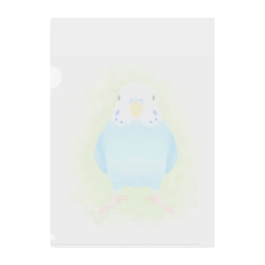 まめるりはことりのほんわかセキセイインコ　ブルー【まめるりはことり】 Clear File Folder