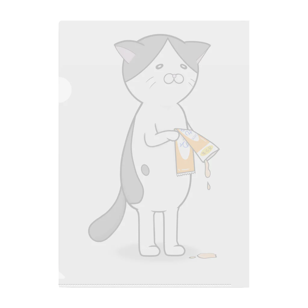 ももねこのしょんぼり猫 Clear File Folder