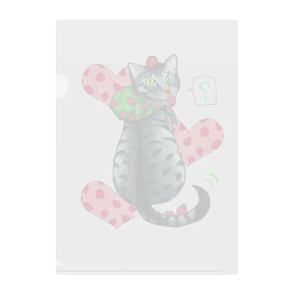 miku'ꜱGallery星猫のいちご大好きにゃんこ Clear File Folder