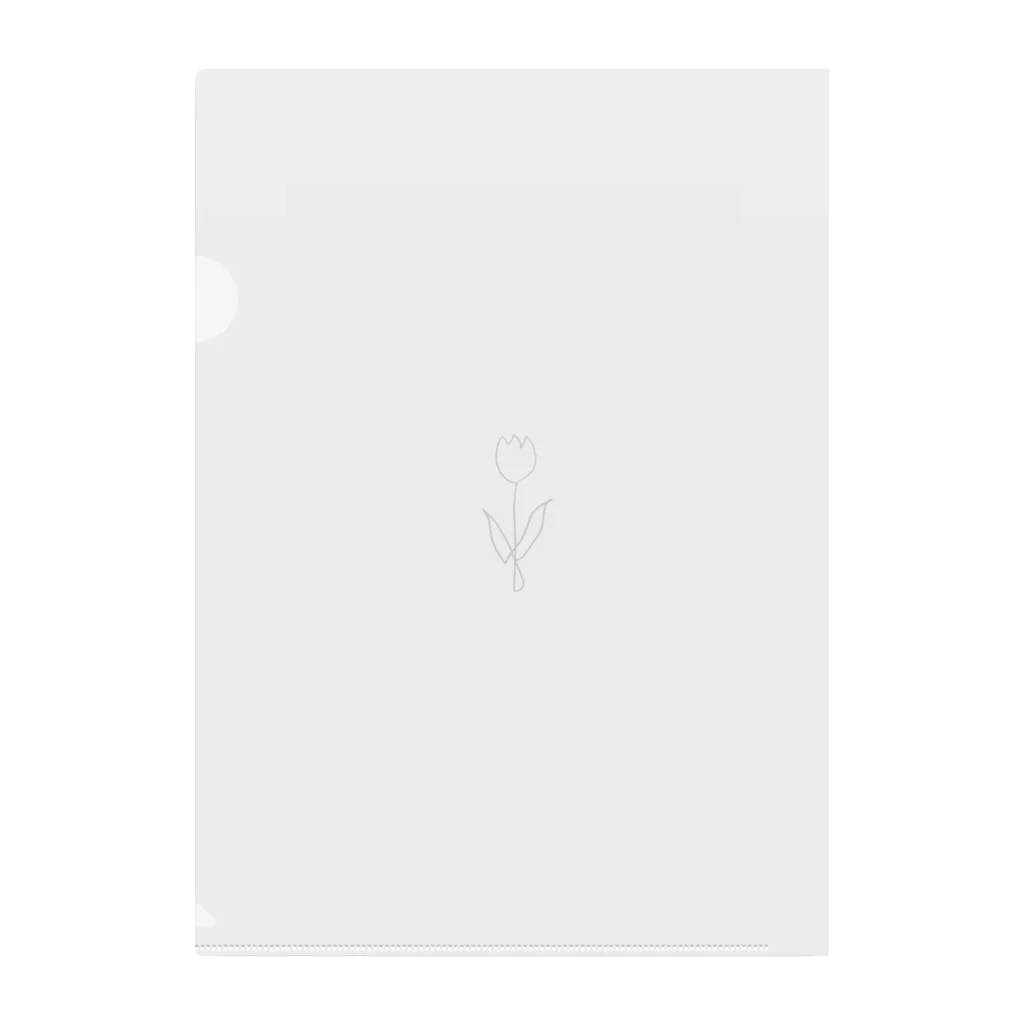rilybiiのbaby gray pistàcchio 線画チューリップ Clear File Folder