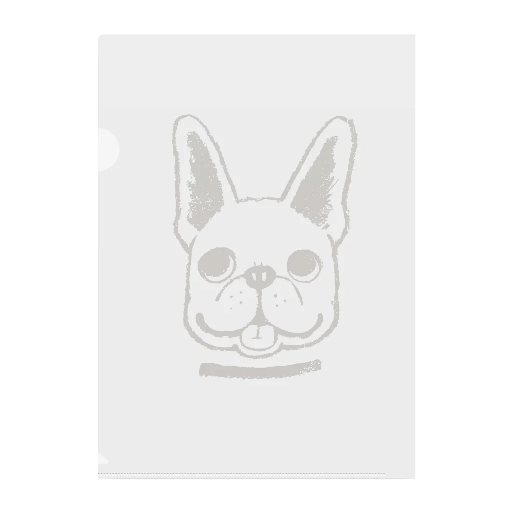 タバタ画房のフレンチブルドックくん　ブラウン　 Clear File Folder