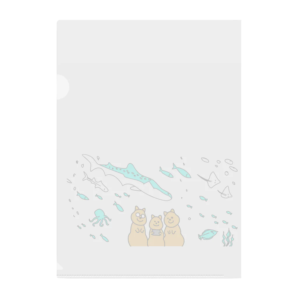 QuokkaGOODSのクオッカ　水族館BLUE.ver Clear File Folder