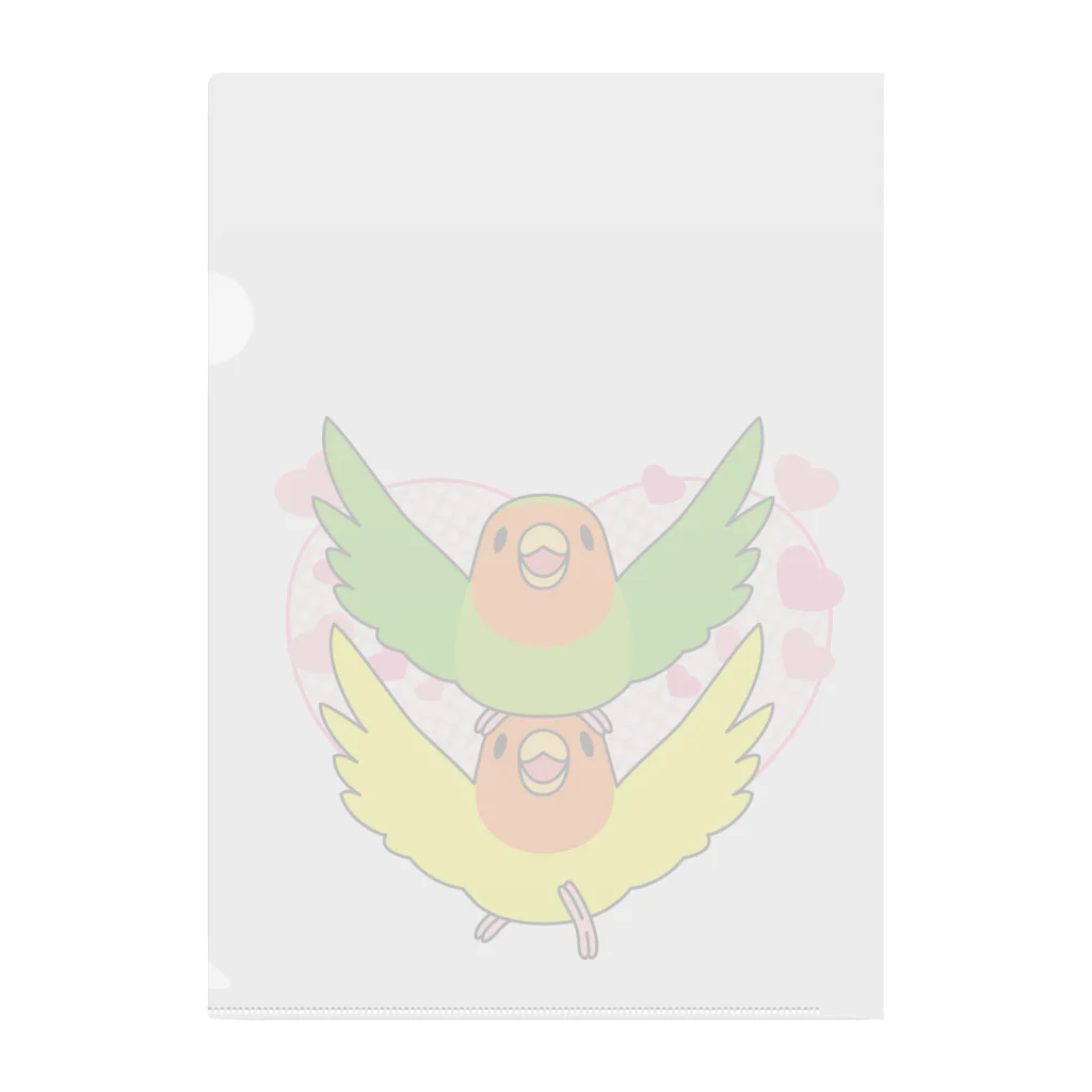 まめるりはことりのラブリーコザクラインコ【まめるりはことり】 Clear File Folder