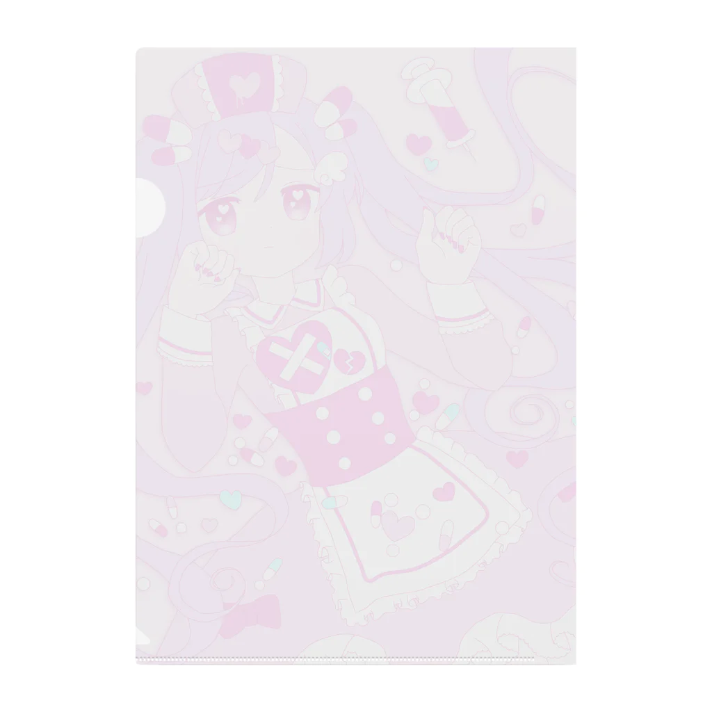 かわいいもののおみせ　いそぎんちゃくのゆめかわナースちゃん Clear File Folder