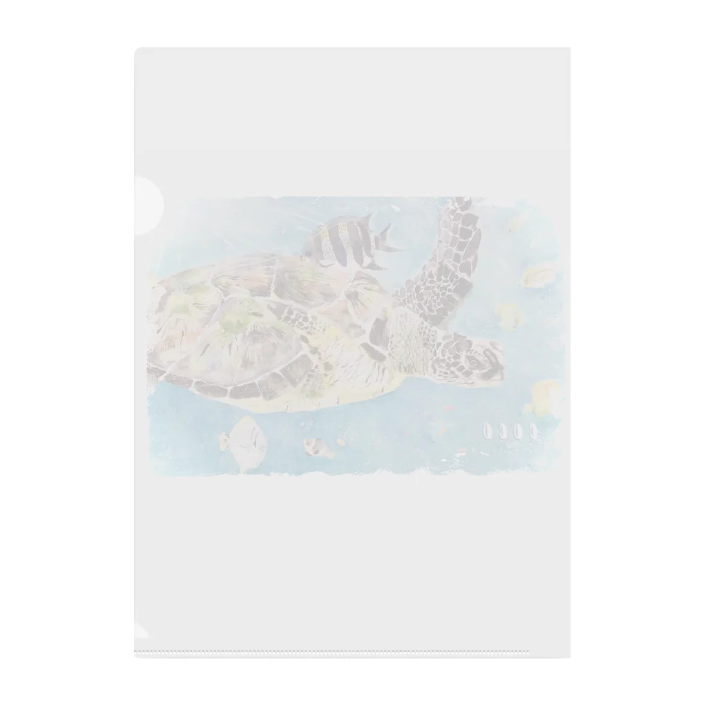 NanaCoco10  ナナココのウミガメ　水彩画 クリアファイル