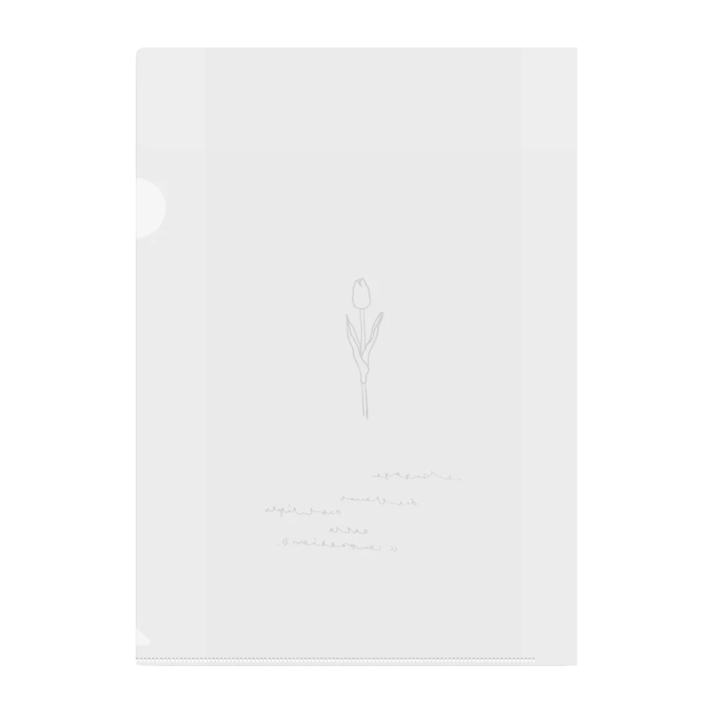 rilybiiのbaby gray pink 線画tulip 花言葉  Clear File Folder