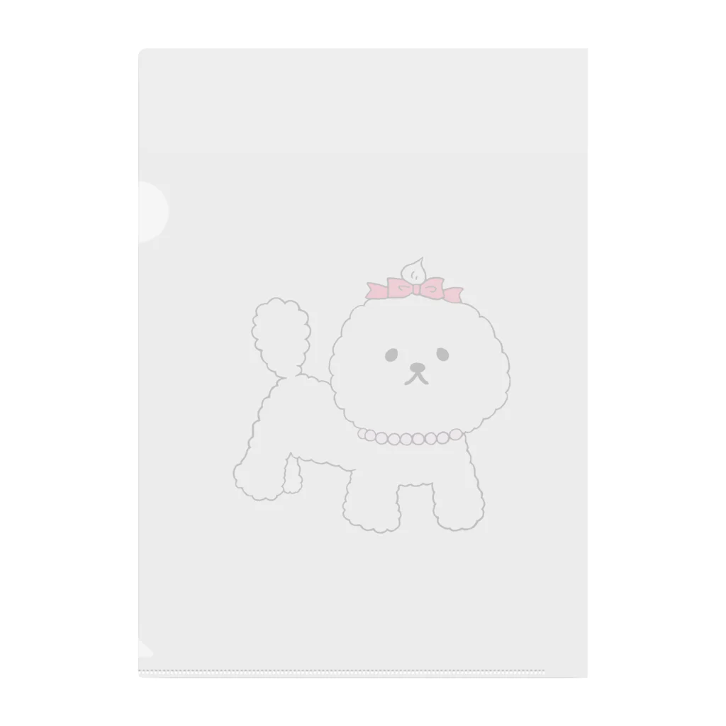 しょうゆごはんのビションフリーゼ リボンでおめかし Clear File Folder