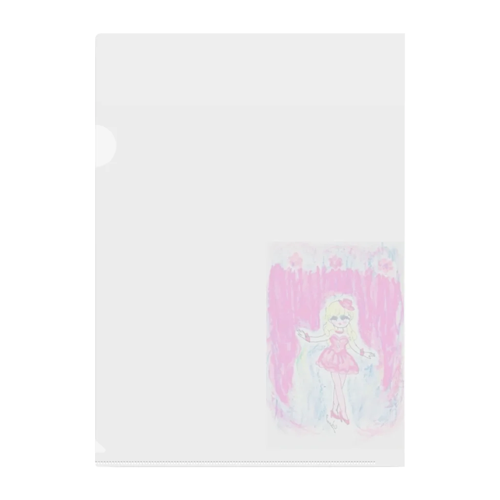 ピンク星こずべのピンクMerry-go-round Clear File Folder