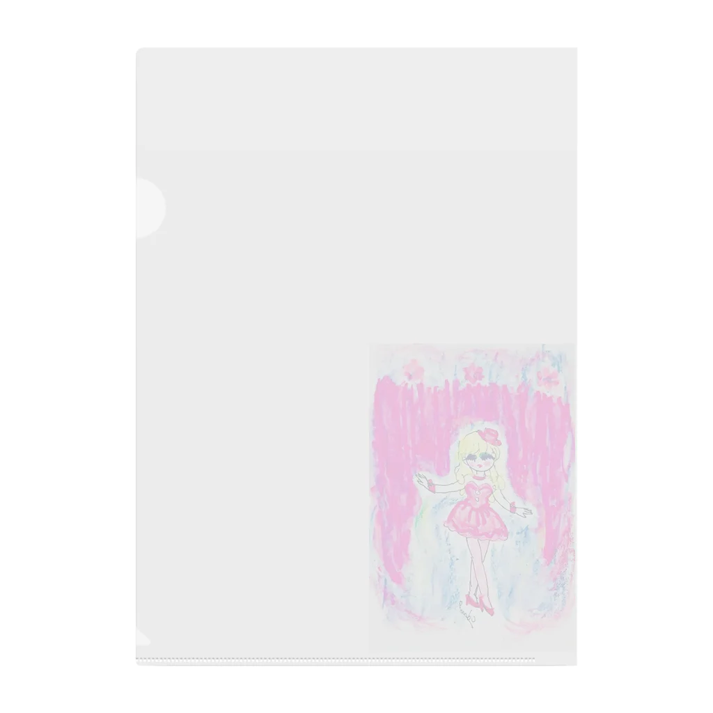 ピンク星こずべのピンクMerry-go-round Clear File Folder