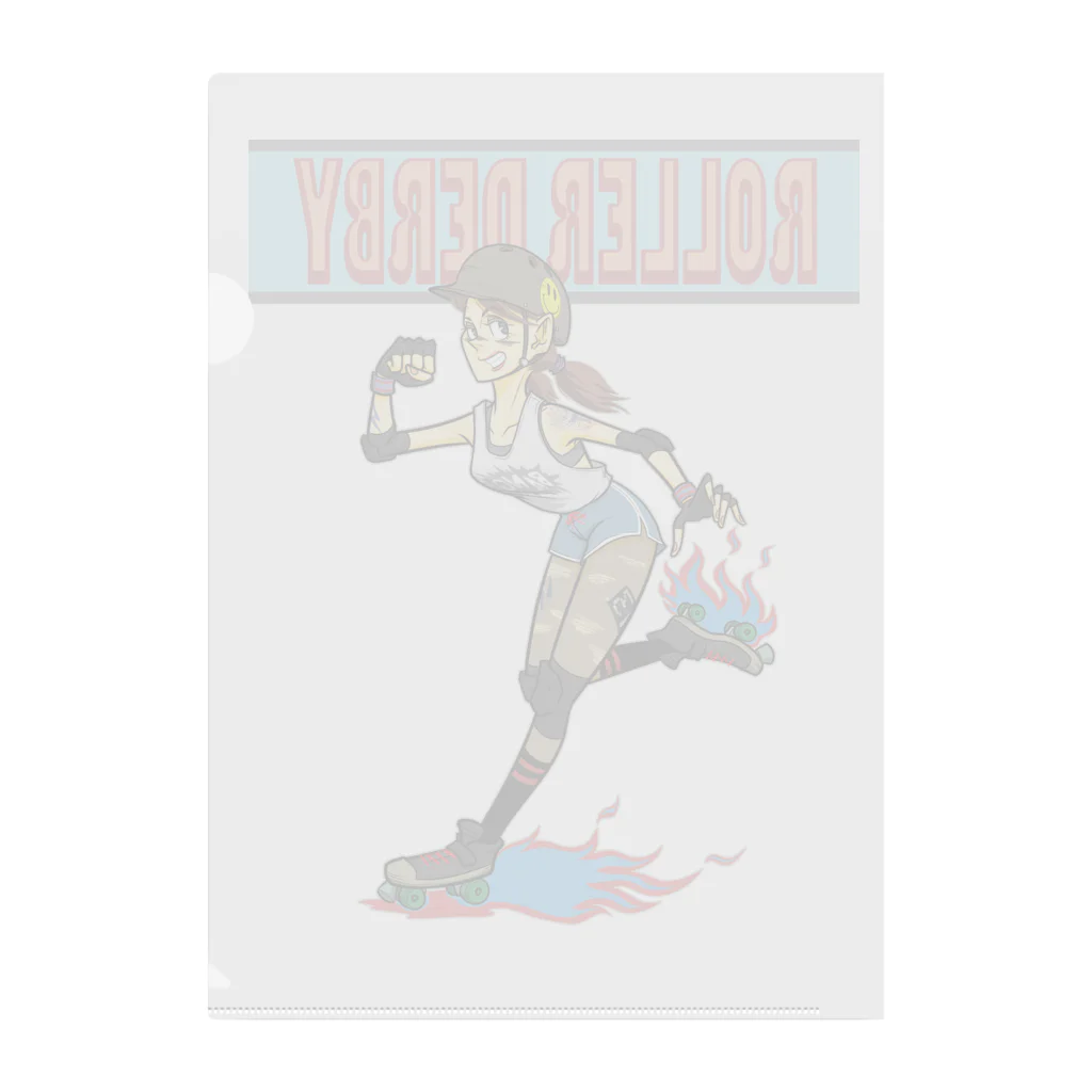 nidan-illustrationの"ROLLER DERBY" Clear File Folder