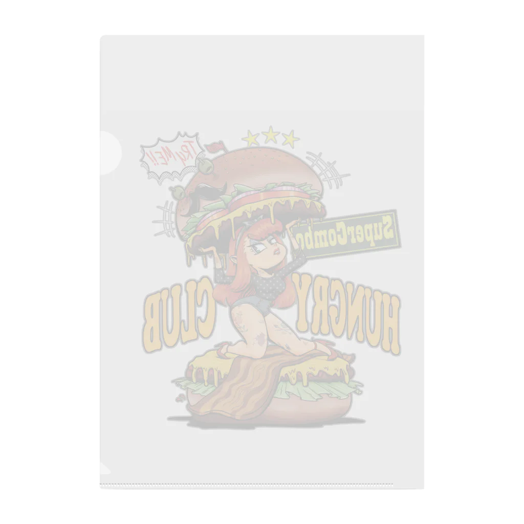 nidan-illustrationの"HUNGRY CLUB" Clear File Folder