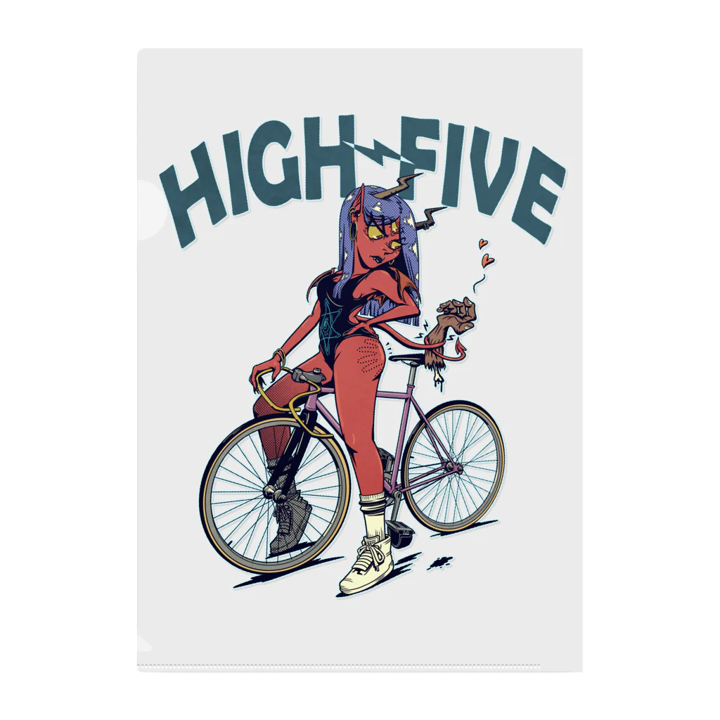 nidan-illustrationの"HIGH FIVE" クリアファイル