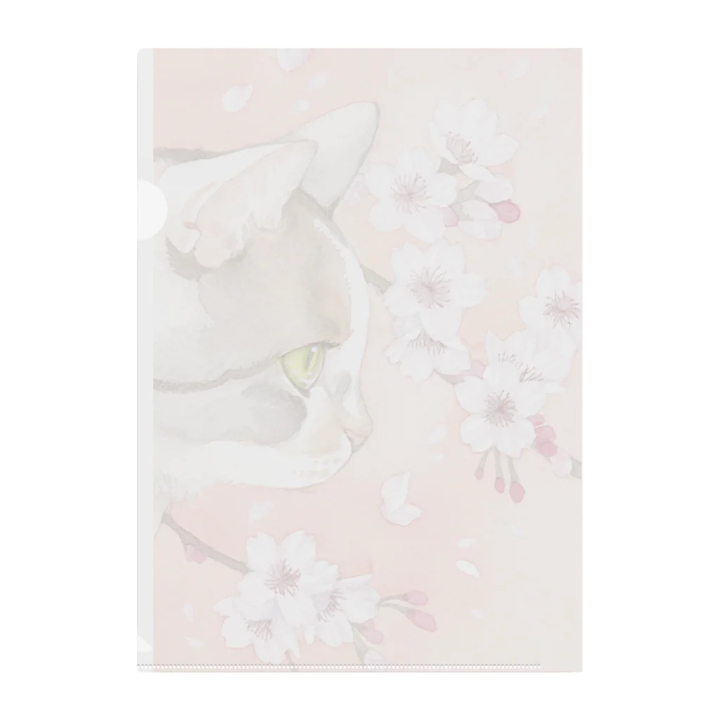 Miaws Shopの桜と三毛猫 Clear File Folder