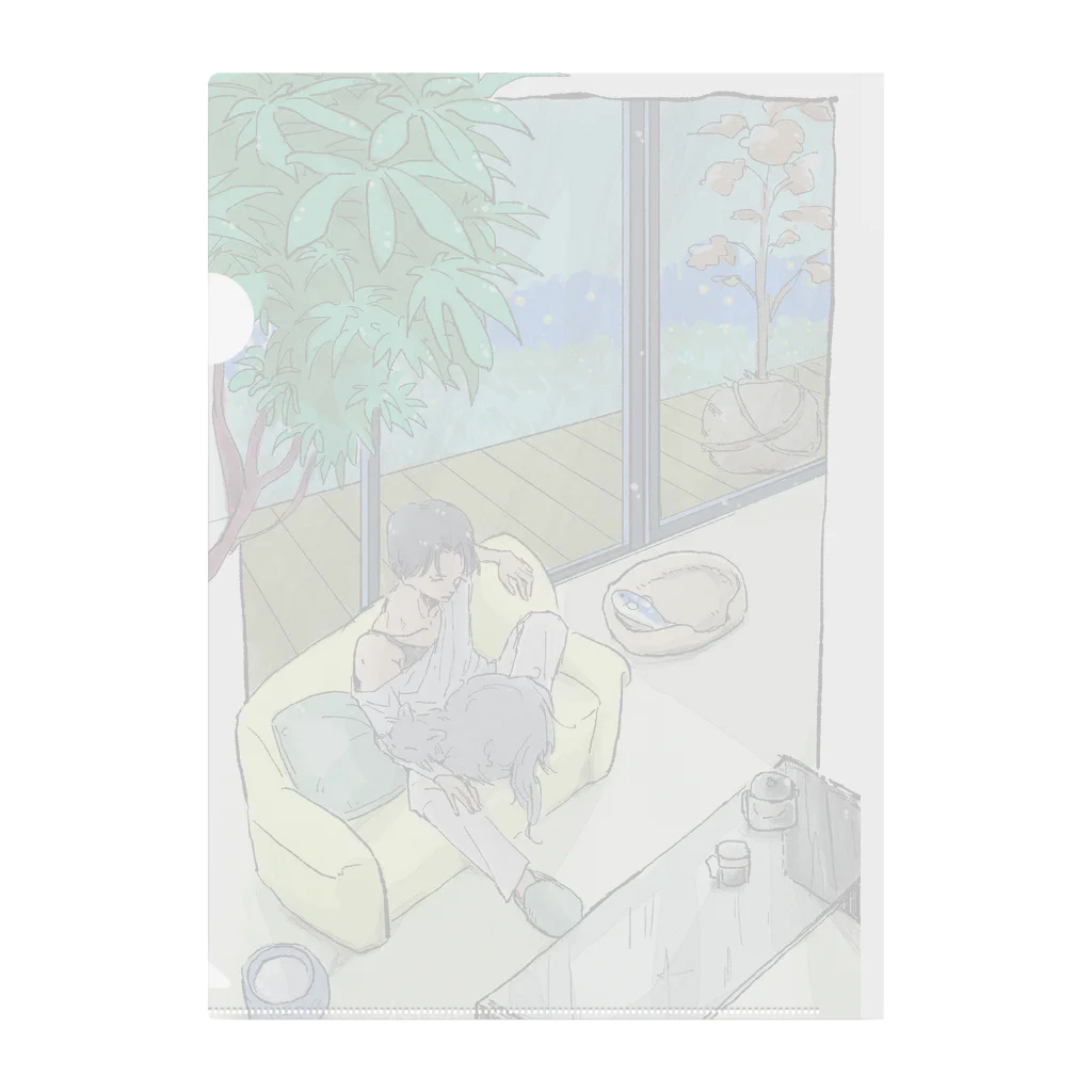 ぜに良/絵仕事受付中の猫のいる生活 Clear File Folder