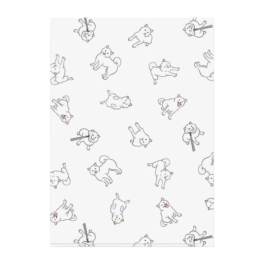 chippokeの白柴いっぱい（ホワイト） Clear File Folder